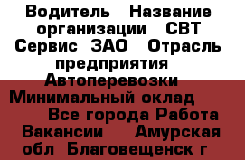 Водитель › Название организации ­ СВТ-Сервис, ЗАО › Отрасль предприятия ­ Автоперевозки › Минимальный оклад ­ 25 000 - Все города Работа » Вакансии   . Амурская обл.,Благовещенск г.